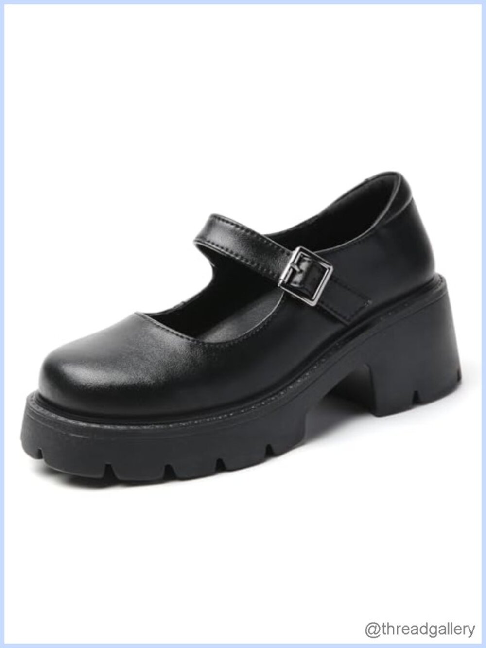Mary Jane Platform Chunky Heel Adjustable Strap Women's Pumps